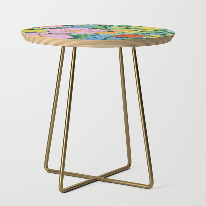 Vibrant Floral Terrarium Illustration Side Table Gallery Image 1