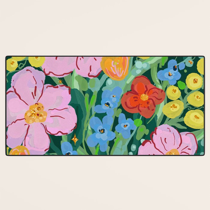 Vibrant Floral Terrarium Illustration Desk Mat Gallery Image 3