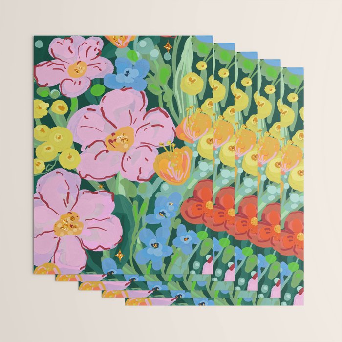Vibrant Floral Terrarium Illustration Wrapping Paper Gallery Image 3