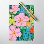 Vibrant Floral Terrarium Illustration Wrapping Paper Gallery Image 1