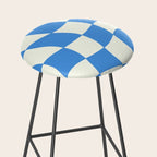 Ocean Blue Wavy Checkerboard  Stool Gallery Image 2