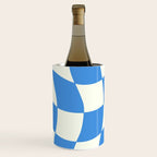 Ocean Blue Wavy Checkerboard  Wine Chiller Gallery Image 1