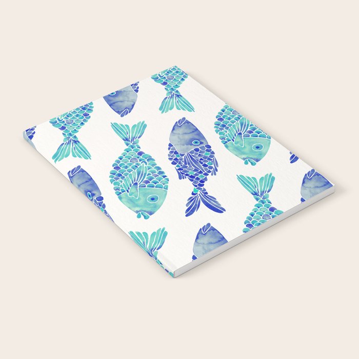 Indonesian Fish Duo - Navy & Turquoise Palette Notebook Gallery Image 2
