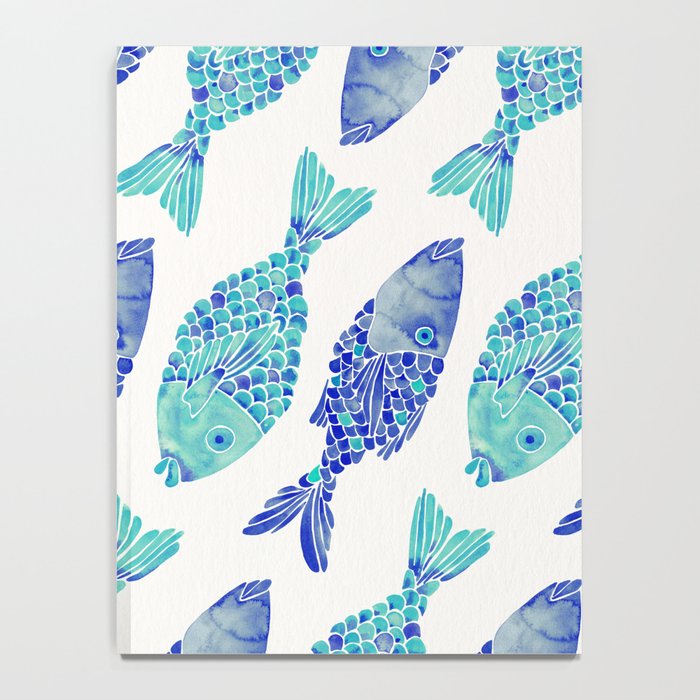 Indonesian Fish Duo - Navy & Turquoise Palette Notebook Gallery Image 4