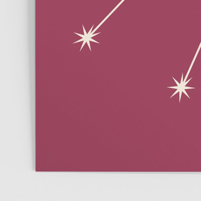 Taurus Zodiac Star Constellation Line Art Pink Poster Gallery Image 3