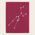 Taurus Zodiac Star Constellation Line Art Pink Poster Gallery Image 4