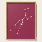 Taurus Zodiac Star Constellation Line Art Pink Serving Tray Gallery Image 1