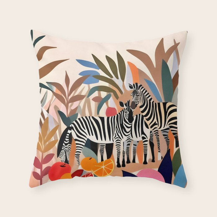 Three Zebras Throw Pillow Gallery Image 6