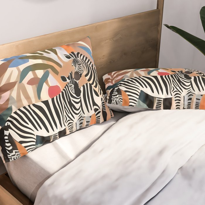 Three Zebras Pillow Sham Gallery Image 2