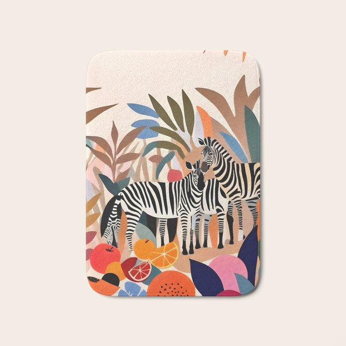 Three Zebras Bath Mat Gallery Image 1