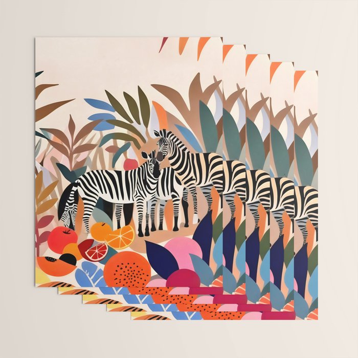 Three Zebras Wrapping Paper Gallery Image 3