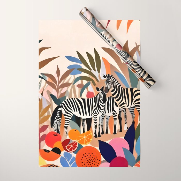 Three Zebras Wrapping Paper Gallery Image 1