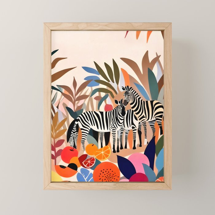 Three Zebras Mini Art Print Gallery Image 1