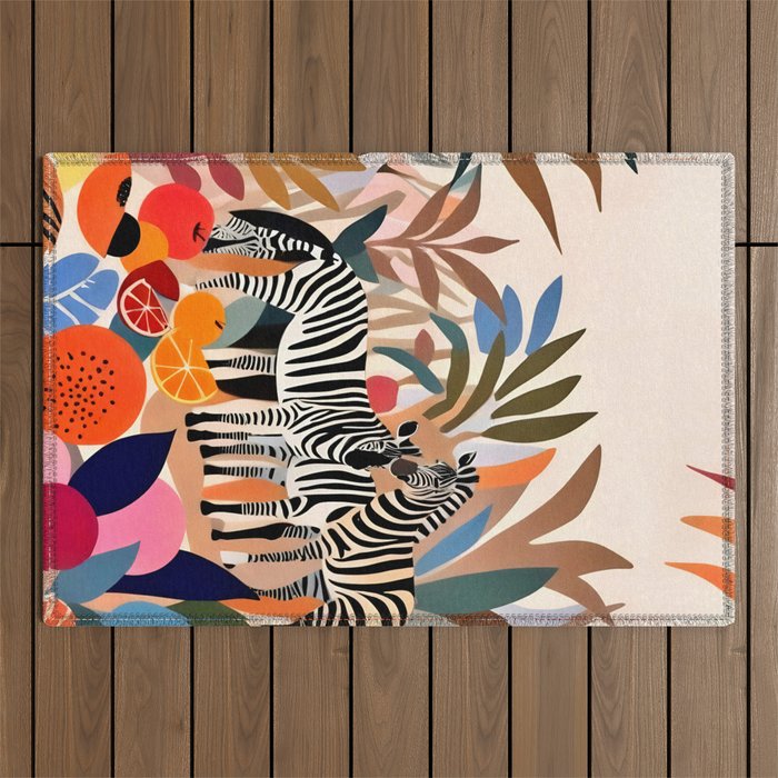 Three Zebras Outdoor Rug Gallery Image 1