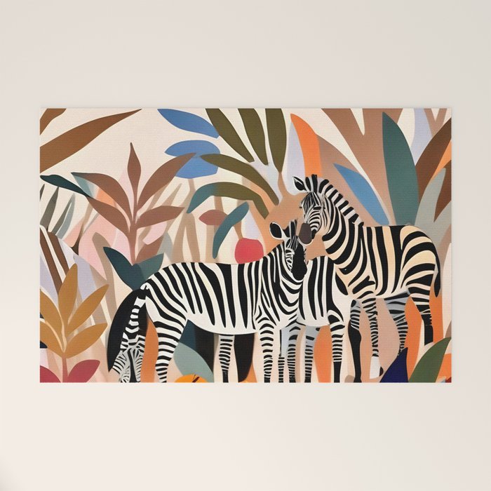 Three Zebras Welcome Mat Gallery Image 1