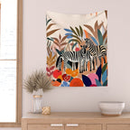 Three Zebras Wall Tapestry Gallery Image 2
