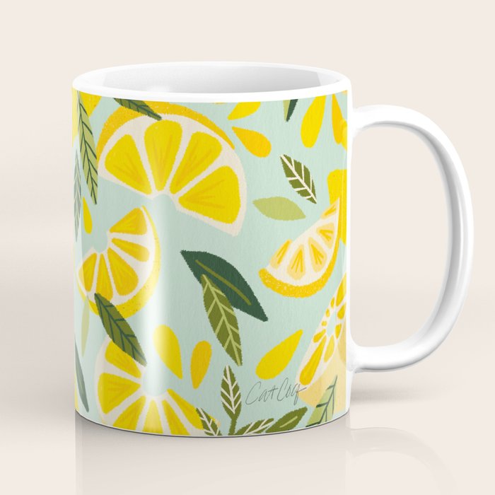 Lemon Blooms - Mint Coffee Mug Gallery Image 1