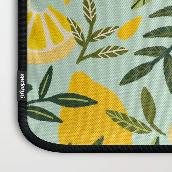 Lemon Blooms - Mint Laptop Sleeve Gallery Image 3
