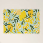 Lemon Blooms - Mint Welcome Mat Gallery Image 1