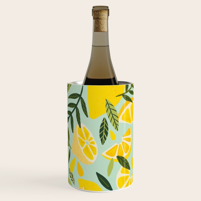 Lemon Blooms - Mint Wine Chiller Gallery Image 1