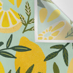Lemon Blooms - Mint Wall Tapestry Gallery Image 3