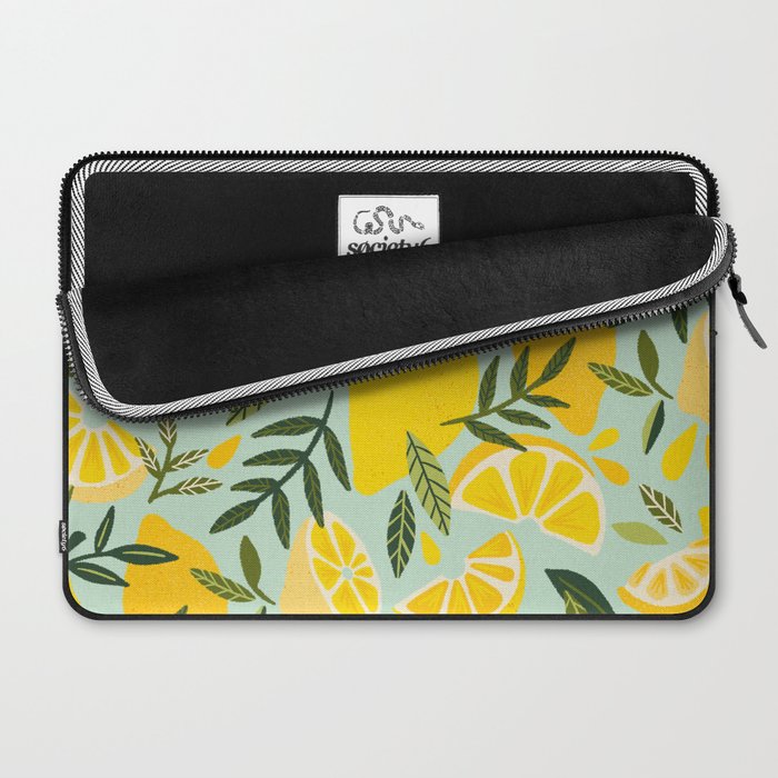 Lemon Blooms - Mint Laptop Sleeve Gallery Image 2