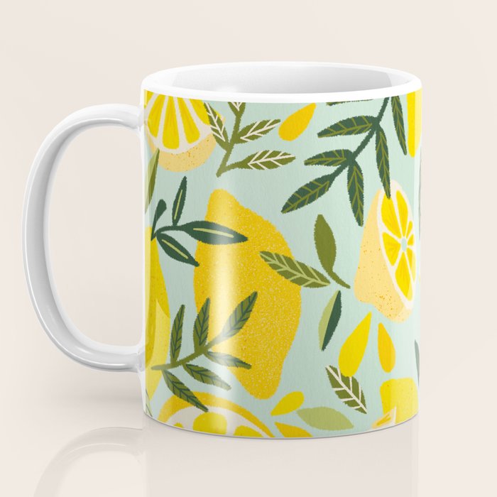 Lemon Blooms - Mint Coffee Mug Gallery Image 3
