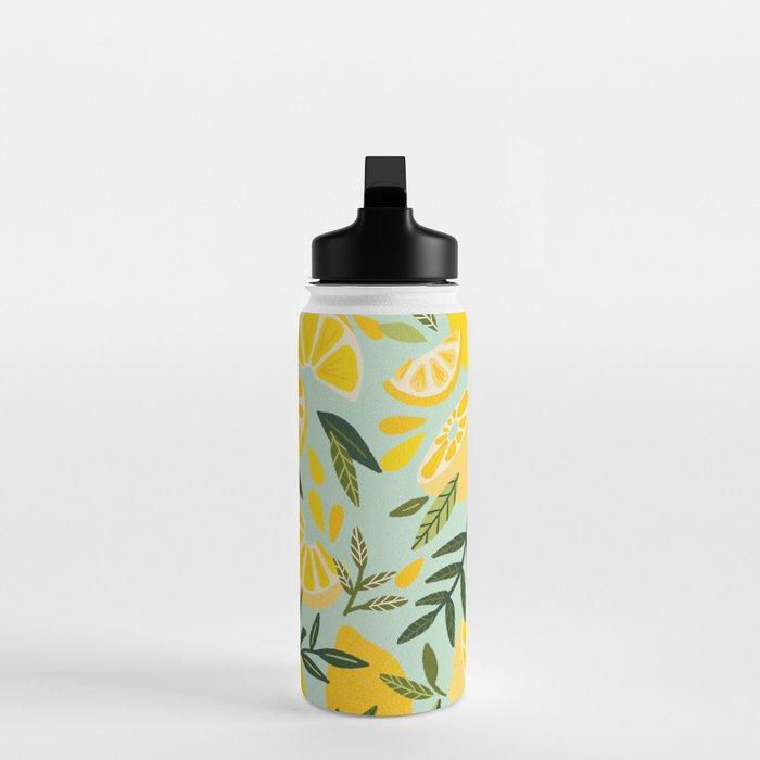 Lemon Blooms - Mint Water Bottle Gallery Image 3