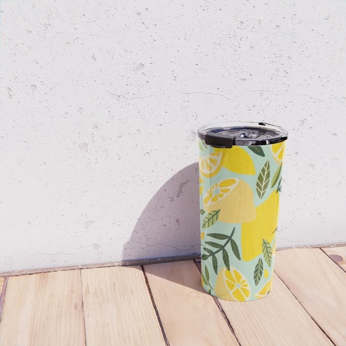 Lemon Blooms - Mint Travel Mug Gallery Image 4