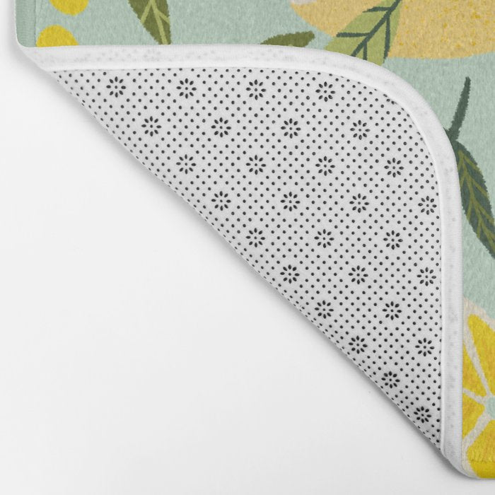 Lemon Blooms - Mint Bath Mat Gallery Image 2