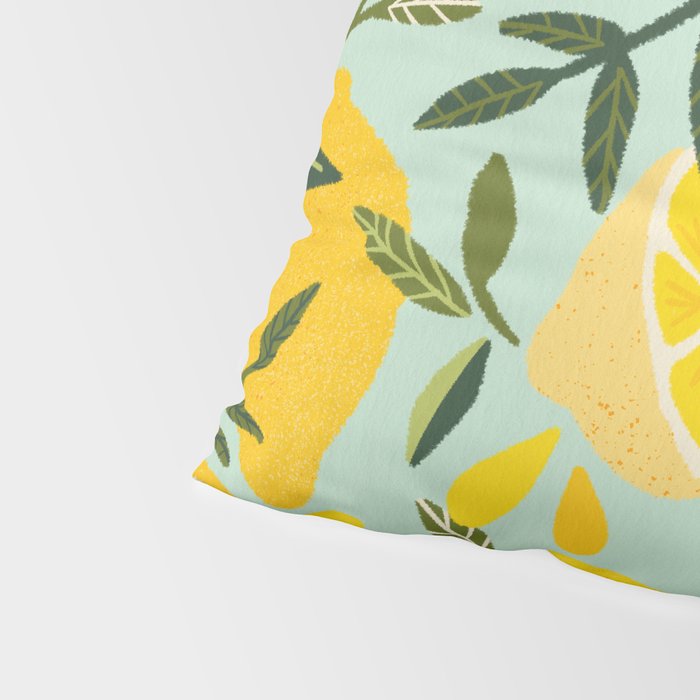 Lemon Blooms - Mint Pillow Sham Gallery Image 4