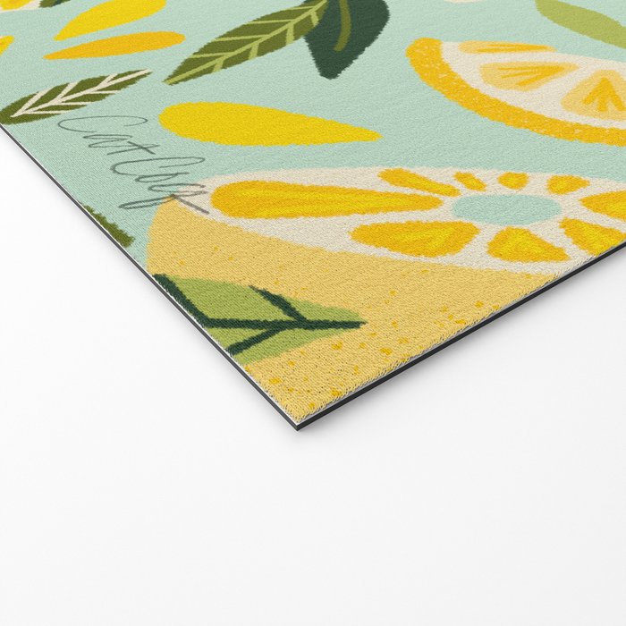 Lemon Blooms - Mint Welcome Mat Gallery Image 2