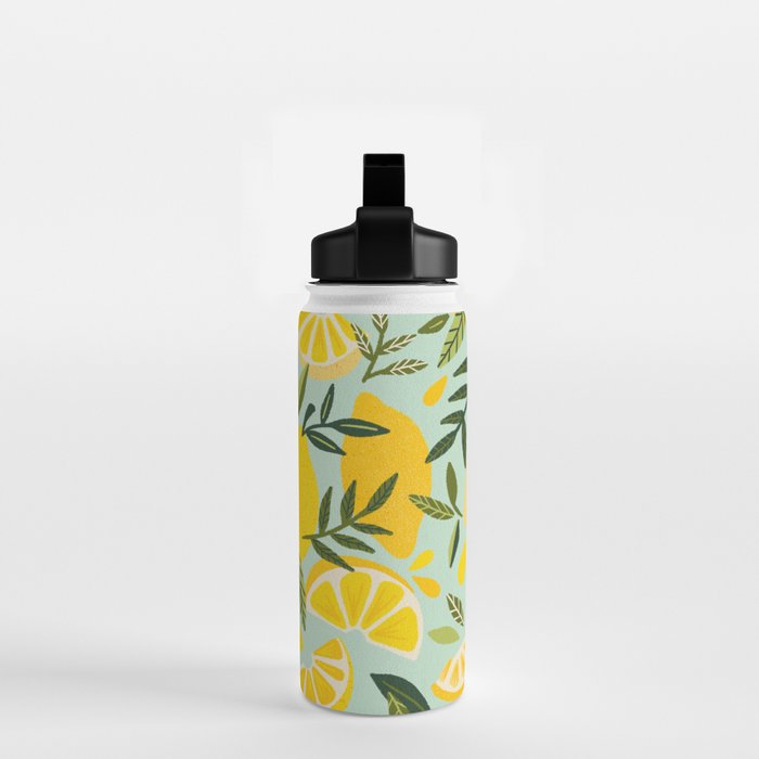 Lemon Blooms - Mint Water Bottle Gallery Image 2