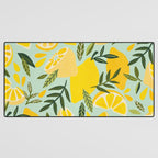 Lemon Blooms - Mint Desk Mat Gallery Image 3