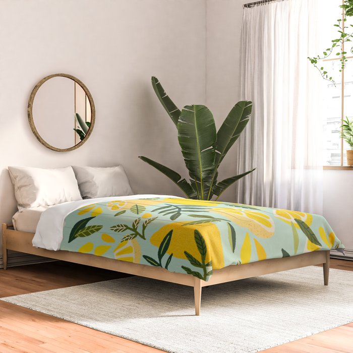 Lemon Blooms - Mint Comforter Gallery Image 2