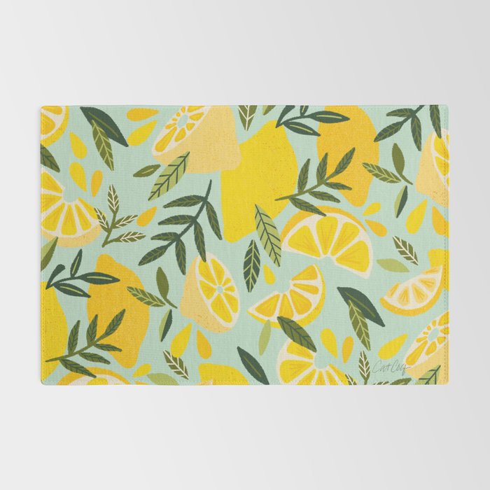 Lemon Blooms - Mint Rug Gallery Image 2