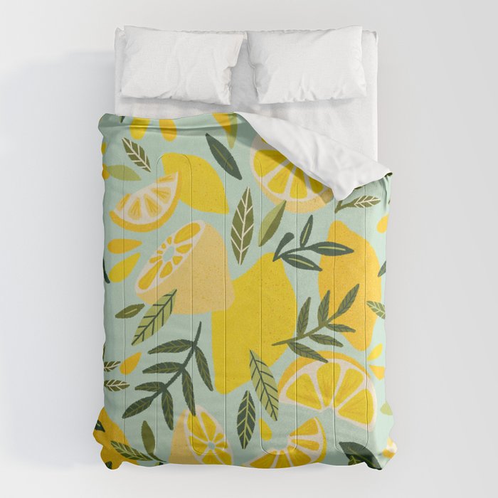 Lemon Blooms - Mint Comforter Gallery Image 6