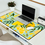Lemon Blooms - Mint Desk Mat Gallery Image 2