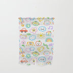 Colorful funny kid doodle art pattern Wall Hanging Gallery Image 1