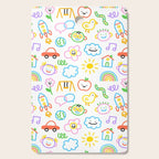 Colorful funny kid doodle art pattern Cutting Board Gallery Image 1