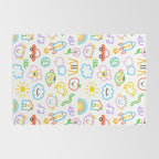 Colorful funny kid doodle art pattern Rug Gallery Image 2