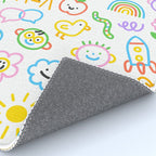 Colorful funny kid doodle art pattern Rug Gallery Image 4