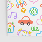 Colorful funny kid doodle art pattern Poster Gallery Image 3