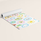 Colorful funny kid doodle art pattern Yoga Mat Gallery Image 2