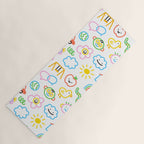 Colorful funny kid doodle art pattern Yoga Mat Gallery Image 1