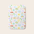 Colorful funny kid doodle art pattern Bath Mat Gallery Image 1