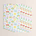 Colorful funny kid doodle art pattern Wrapping Paper Gallery Image 3