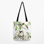 Chickadees and Dogwood Flowers Tote Bag Gallery Image 2