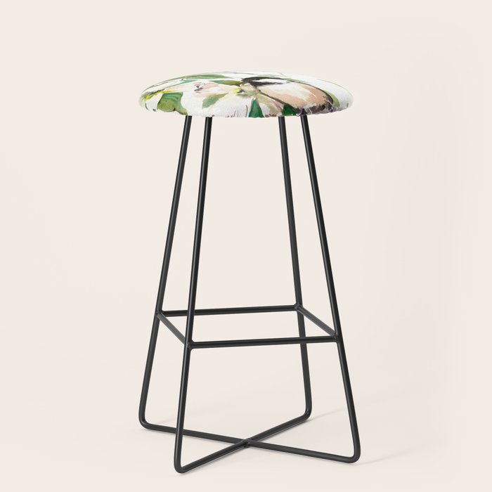 Chickadees and Dogwood Flowers Stool Gallery Image 1