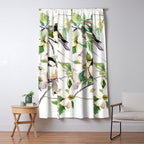 Chickadees and Dogwood Flowers Window Curtain Gallery Image 5